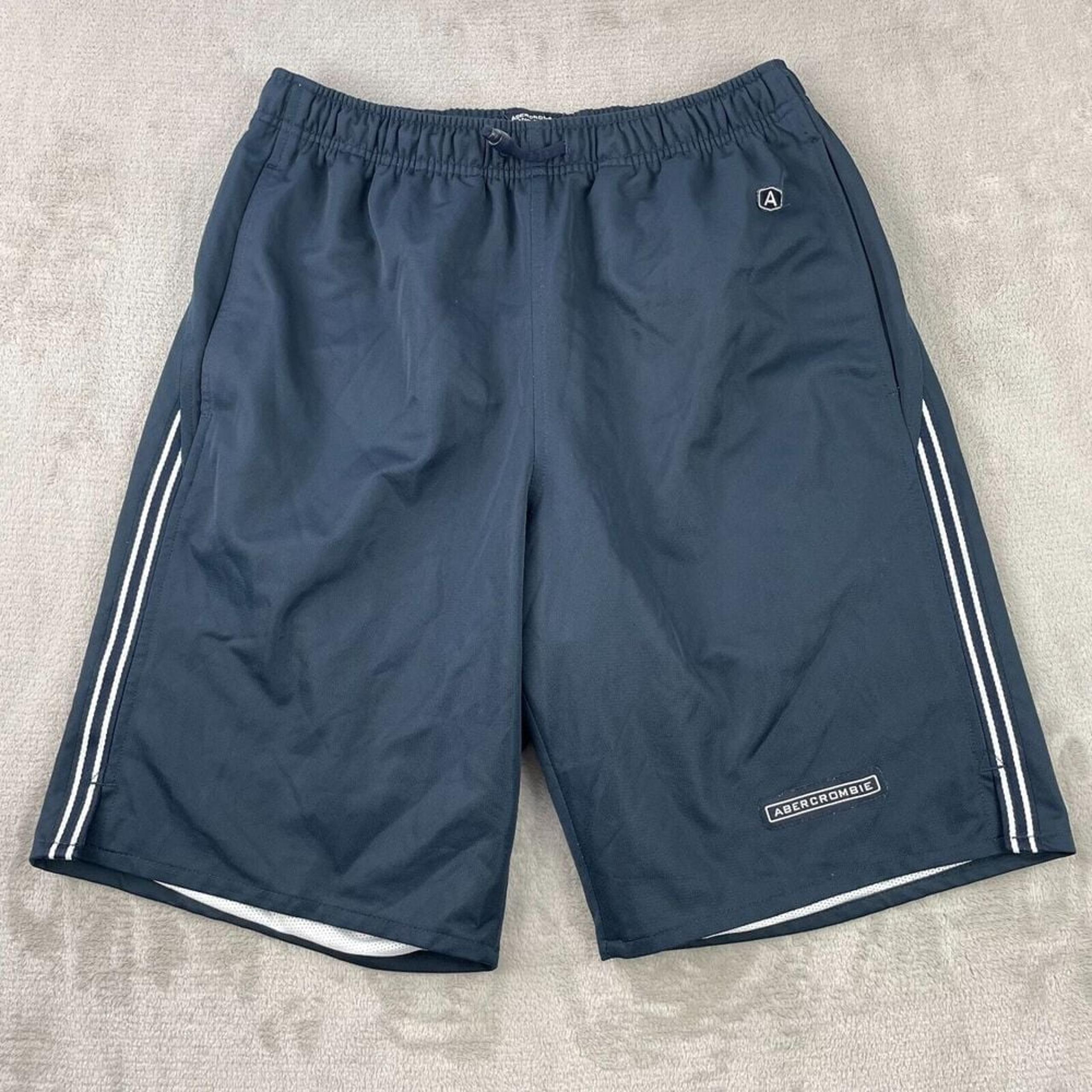 Vintage Abercrombie & Fitch Shorts Men Medium Navy Blue  Active Y2K Canvas Gym