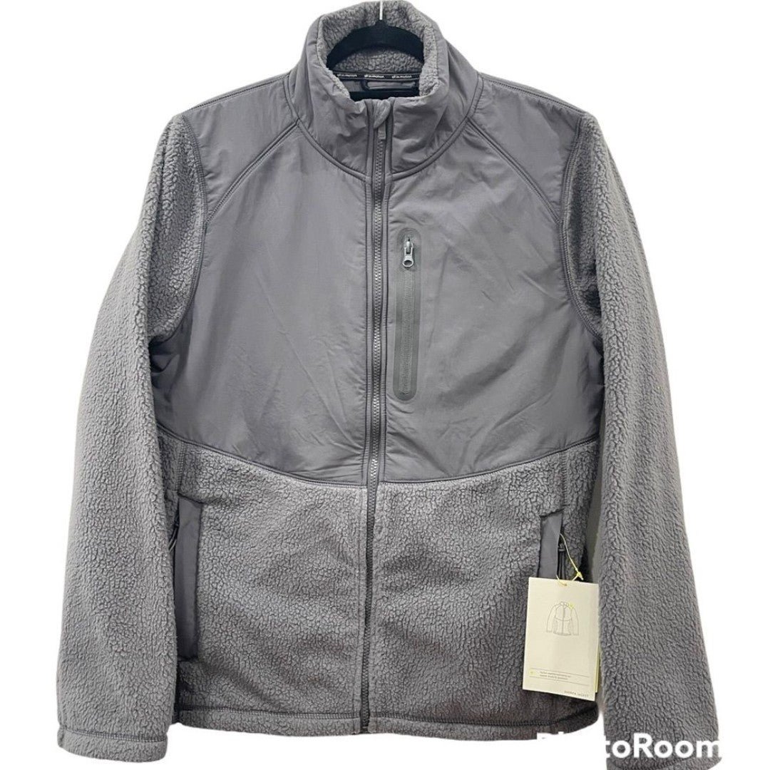 Mens All in Motion Sherpa Fleece Full Zip Jacket Black Size M