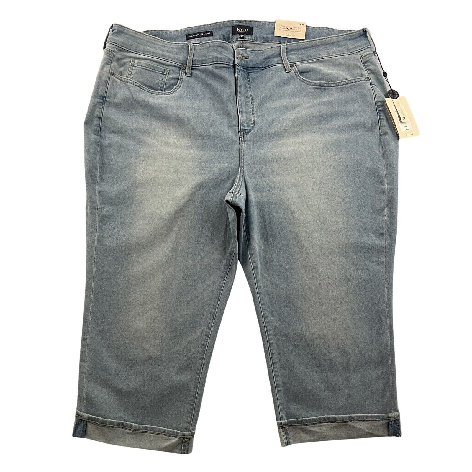 NYDJ Jeans Womens 24W Blue Marilyn Crop Cuff Hollander Lift Tuck Denim