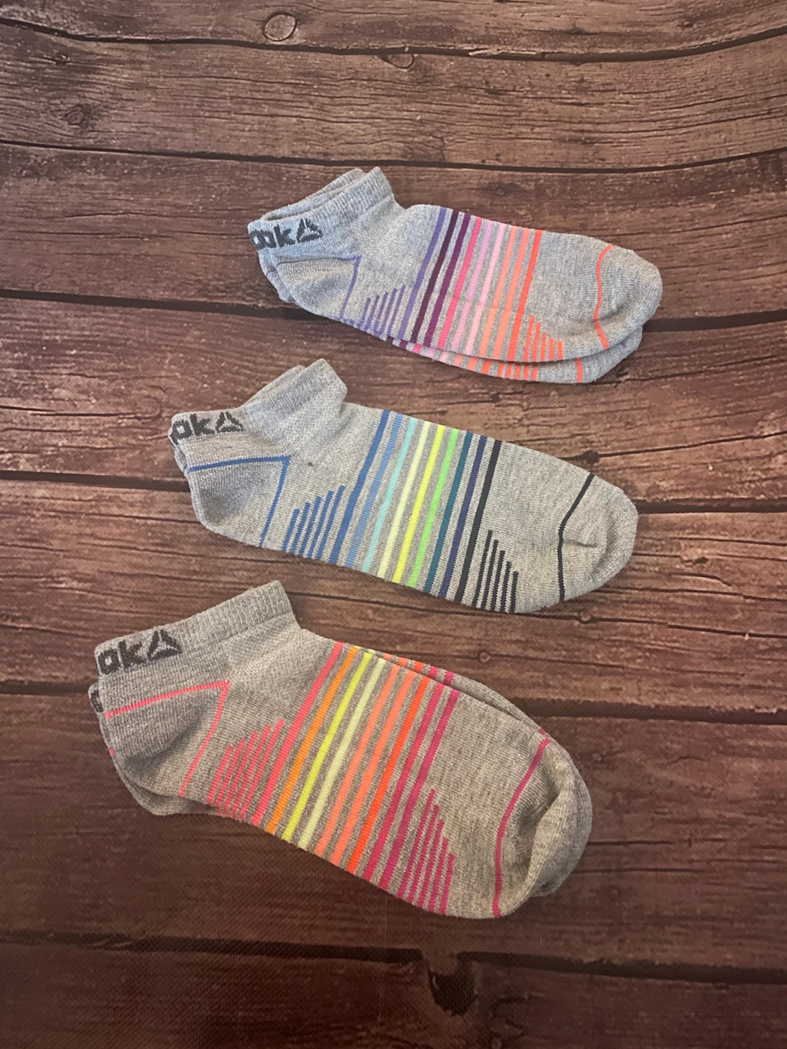 3 Pair Reebok Women’s Socks Neon Stripe