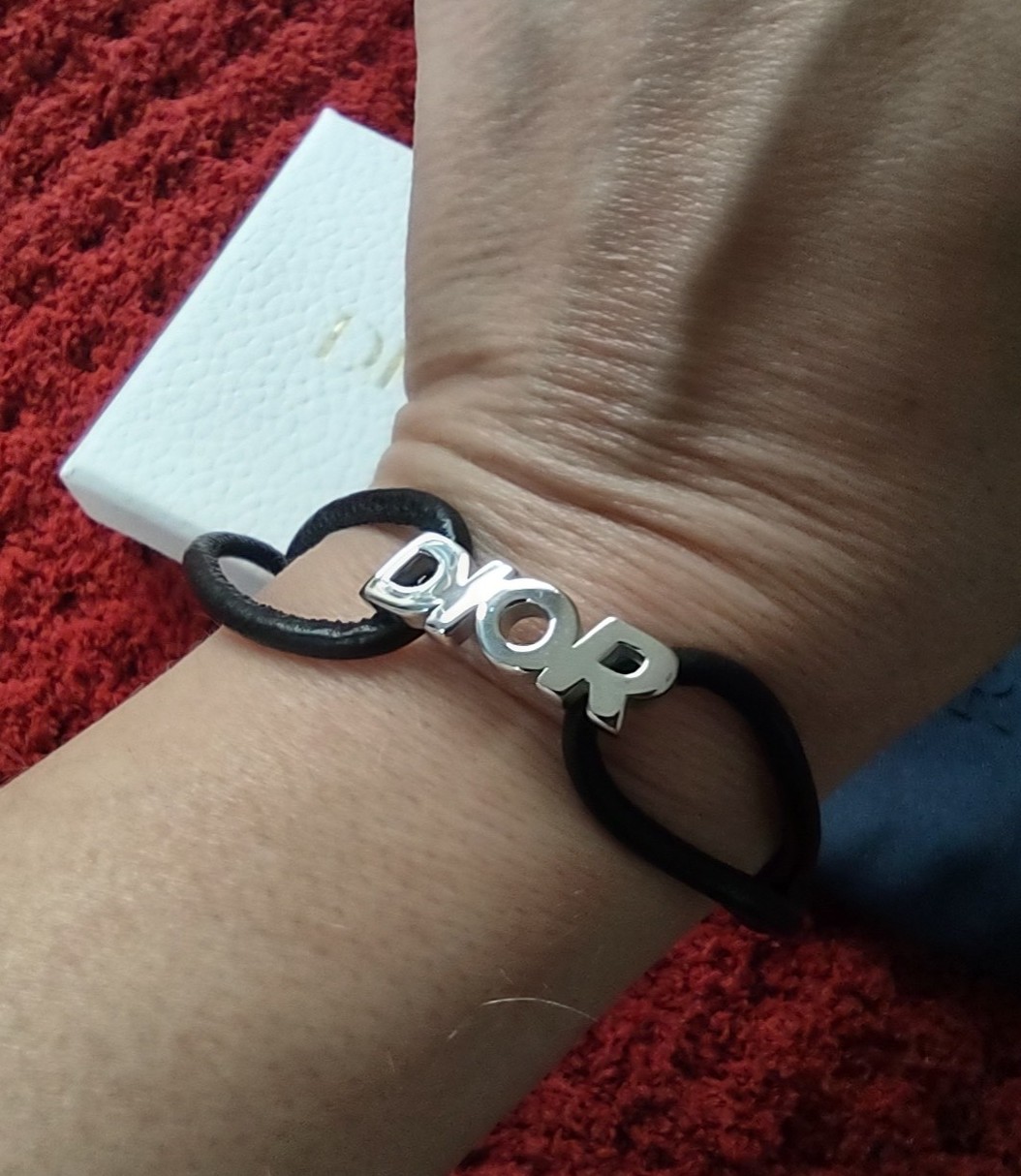 Dior Italic Bracelet (Sterling Silver & Calfskin)