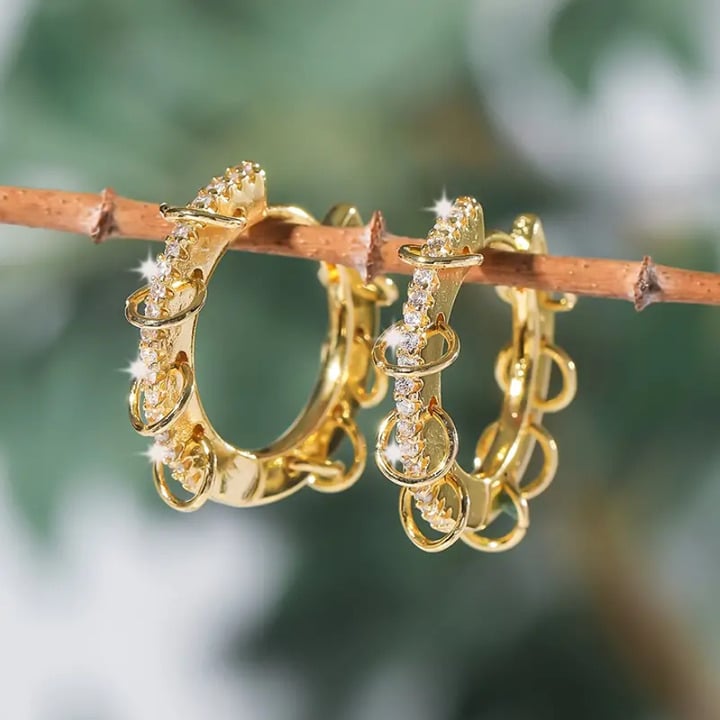 14K Gold Womens 1ct Diamond Small Etched Hoop Earrings 14 Karat Silver Jewelry