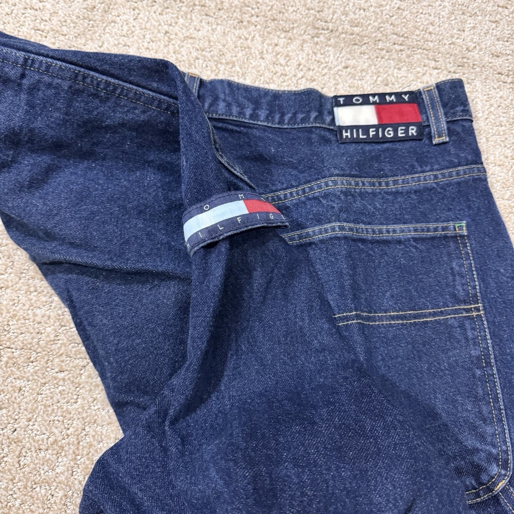 Vintage Tommy Hilfiger Jeans Mens 40x32 y2k baggy Carpenter wide leg skate 90s