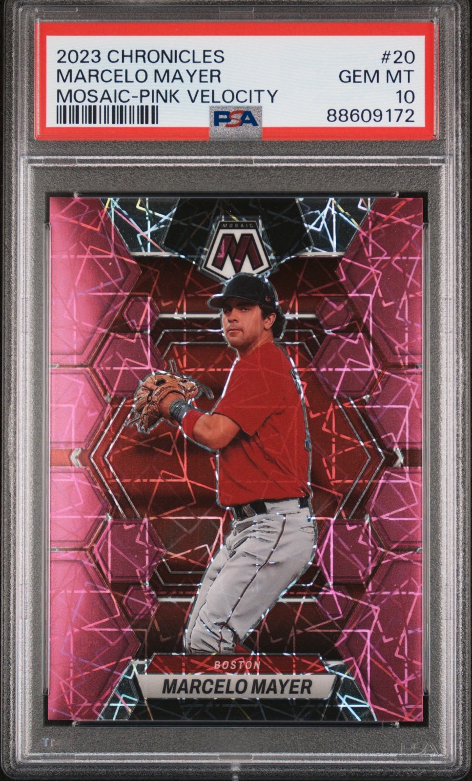 2023 Chronicles Marcelo Mayer 14/17 Pink Prizm Velocity PSA 10 Red Sox Pop 1