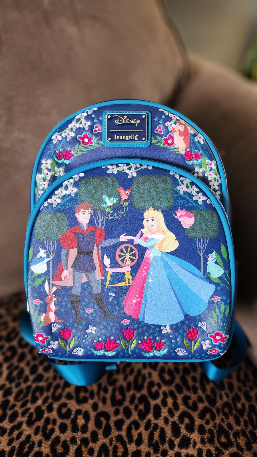 Loungefly Sleeping Beauty Floral Embroidered Mini Backpack NWOT