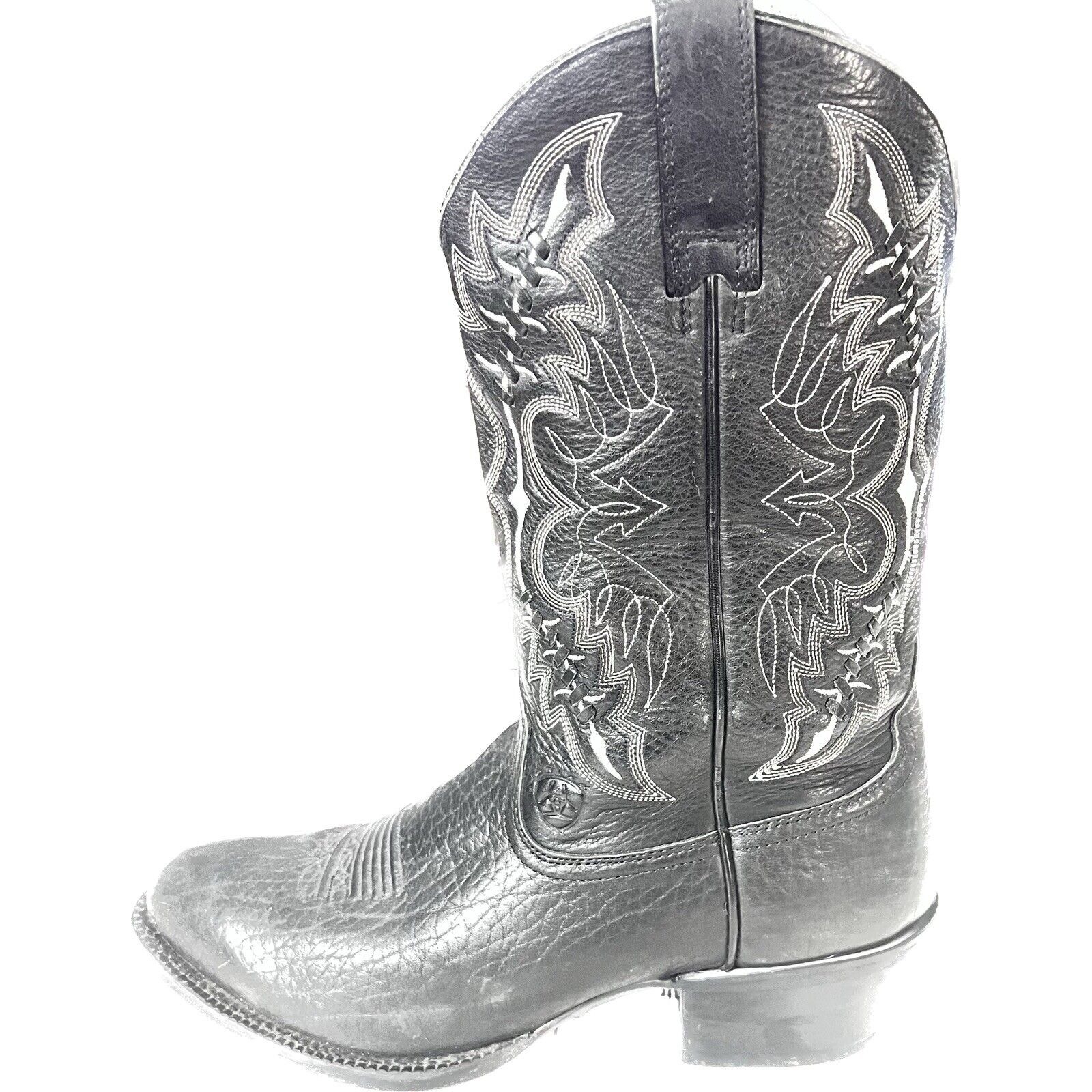 Ariat Heritage men's black leather embroidered western boots #37423 size 10 EE