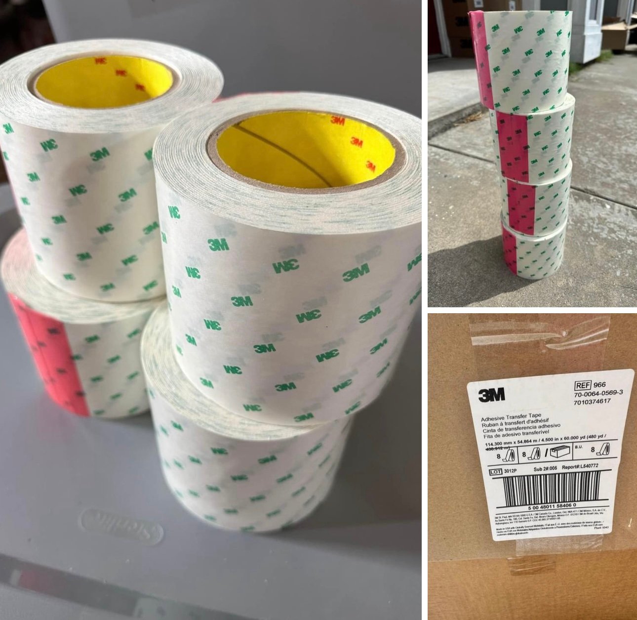 3M™ Adhesive Transfer Tape, 966, 4.5 x 60 yd., 2.3 Mile (1 Roll)