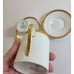 ANC Fabrique Royale Limoges France Demitasse Cup & Saucer Agate Gilded set of 2