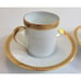 ANC Fabrique Royale Limoges France Demitasse Cup & Saucer Agate Gilded set of 2