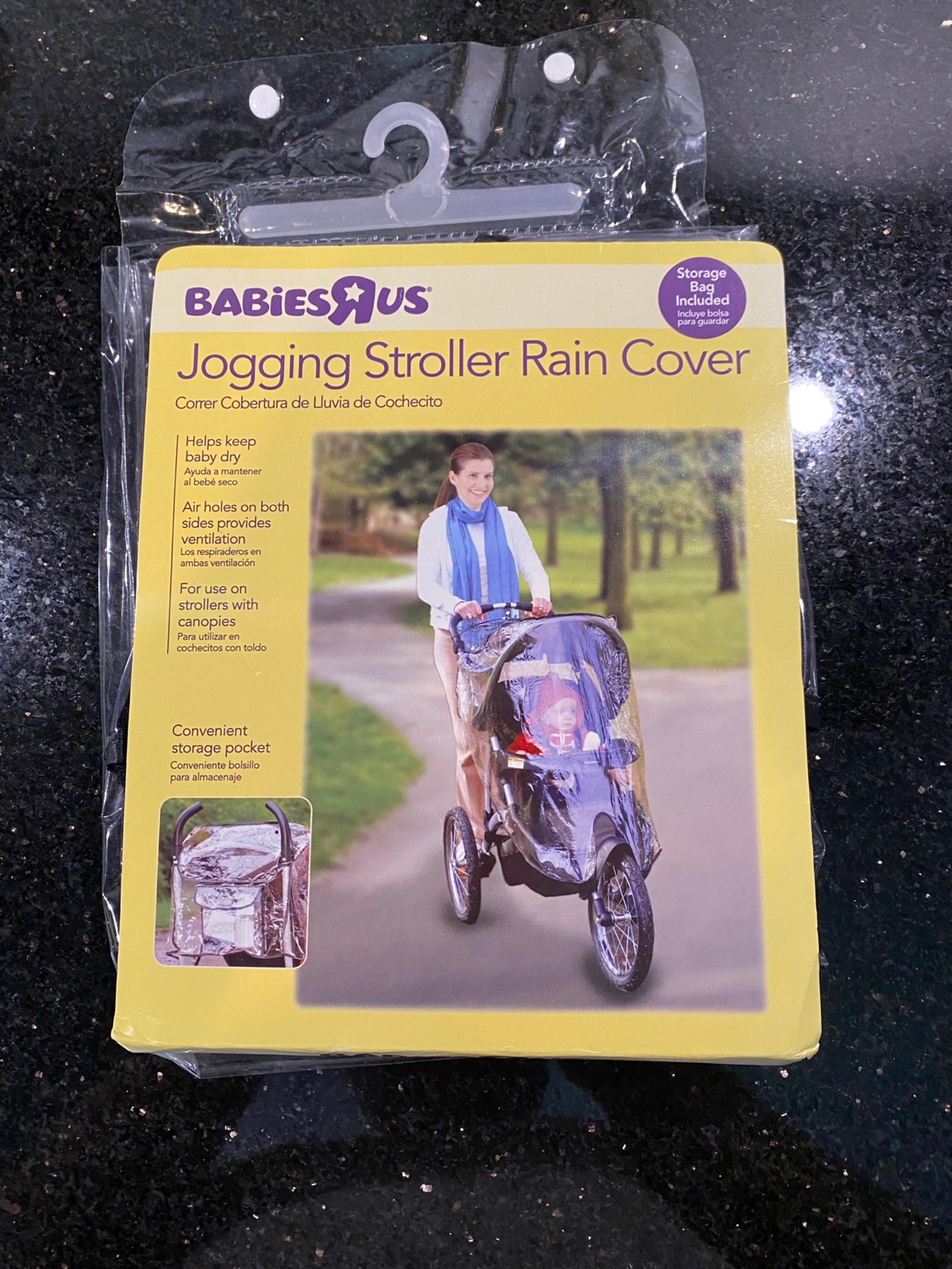 Babies R Us Jogging Stroller Rain Cover w/Storage Pocket for strollers w/canopy
