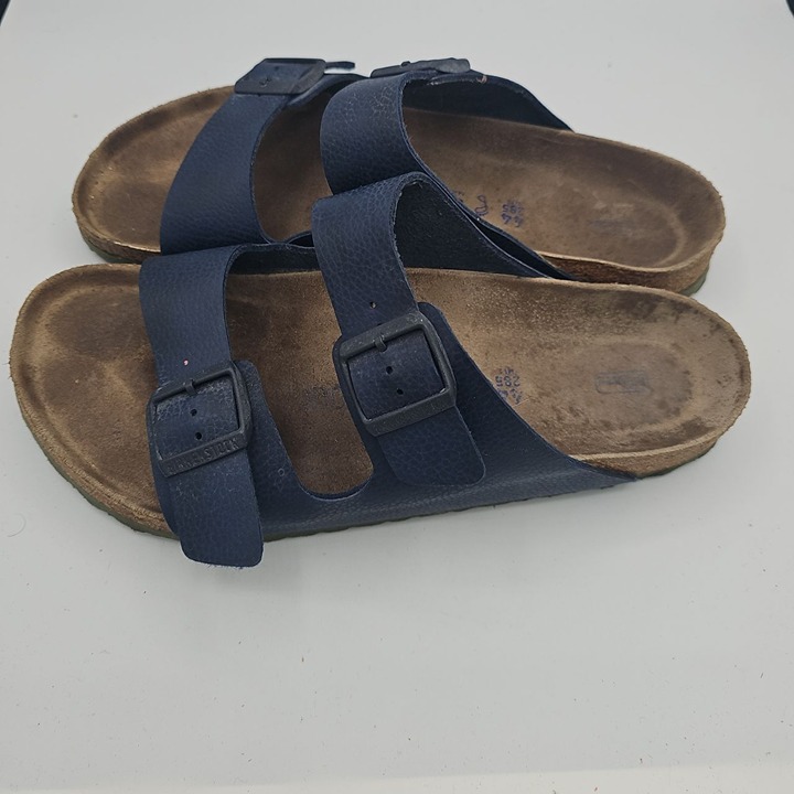 Birkenstock Men's Arizona Microfiber Navy Sandals Size 44 Two-Strap