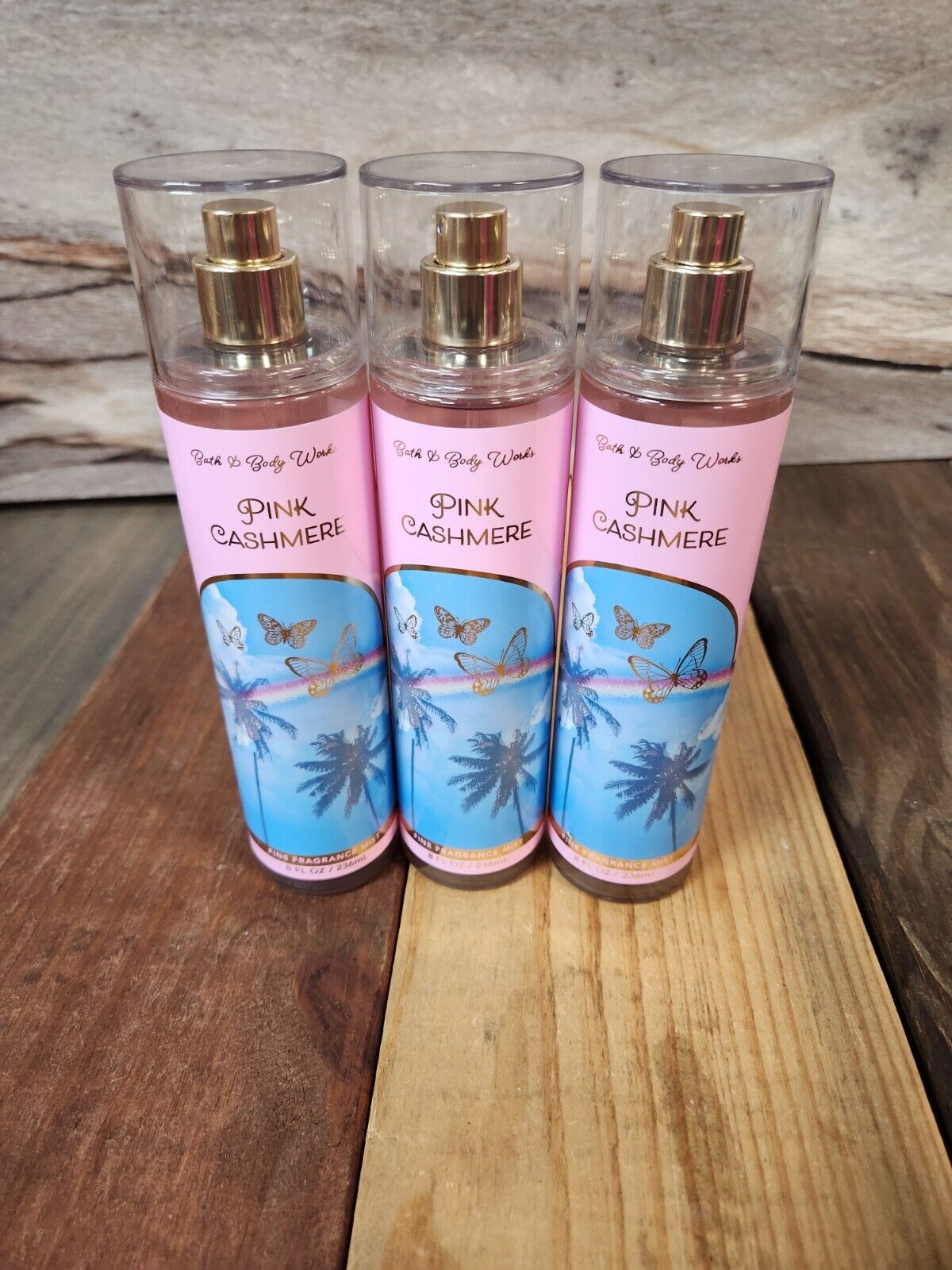3PK Bath & Body Works Pink Cashmere Fragrance Body Mist Spray 8oz