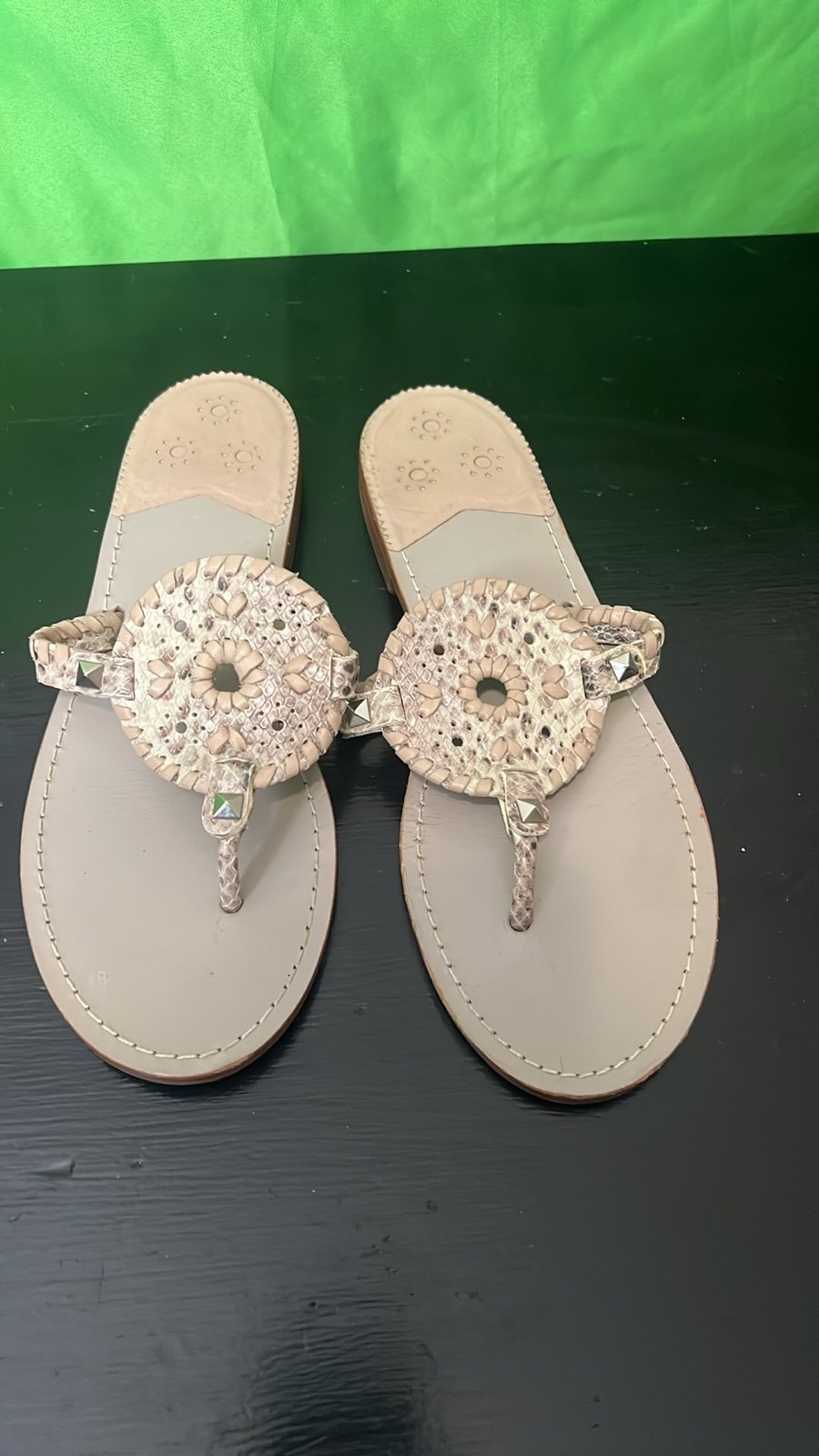 Jack Rogers Georgica Silver Jelly Sandals Flip Flops Women's Size10q
