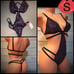 Victoria’s Secret designer black sequin strappy bodysuit teddy monokini S