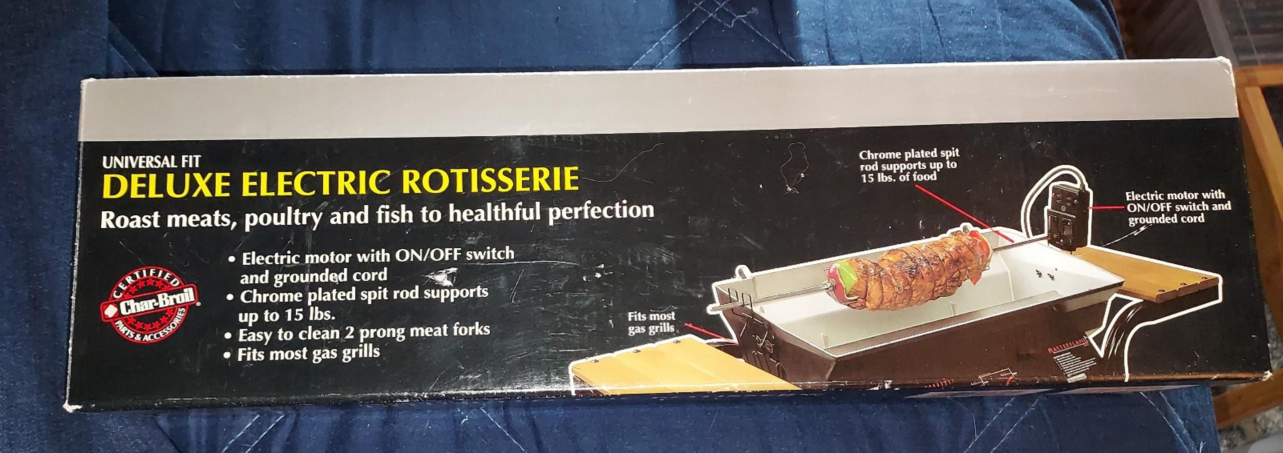 Char-Broil Deluxe Electric Rotisserie Universal Fit Most Gas Grills BBQ