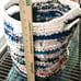 Handmade crocheted bathroom laundry hamper toy Rag rug plastic bag tote Handmade