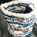 Handmade crocheted bathroom laundry hamper toy Rag rug plastic bag tote Handmade