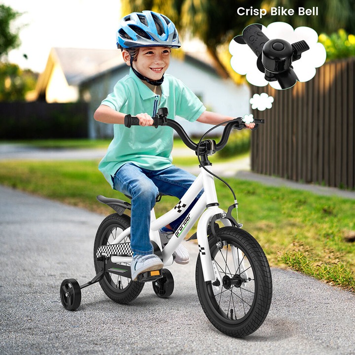 14 Kid’s Bike wRemovable Training Wheels & Basket for 3-5 Years Old White
