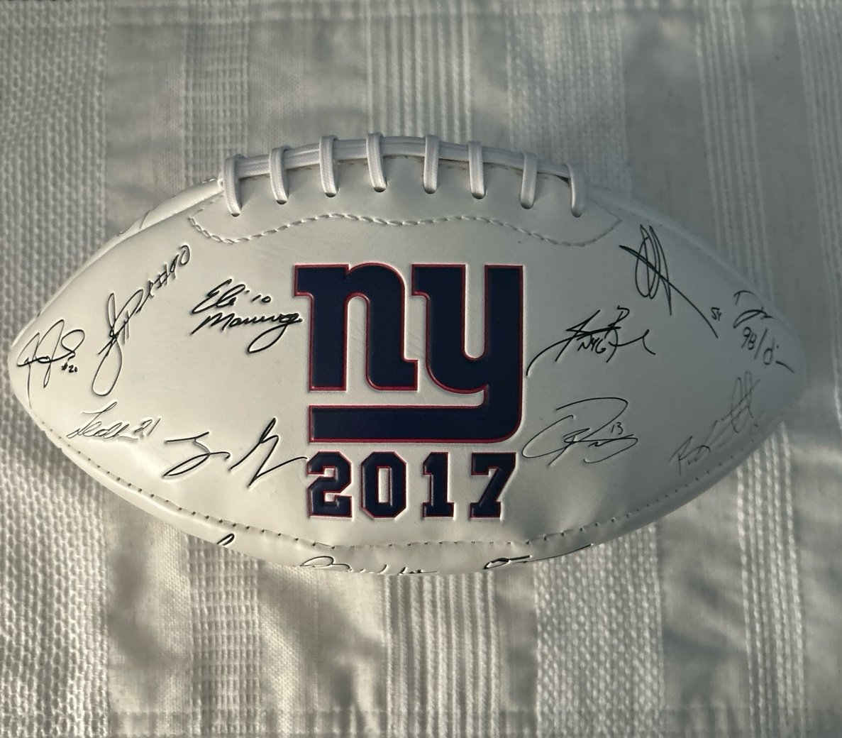 New York Giants limited edition printed team signature leather ball