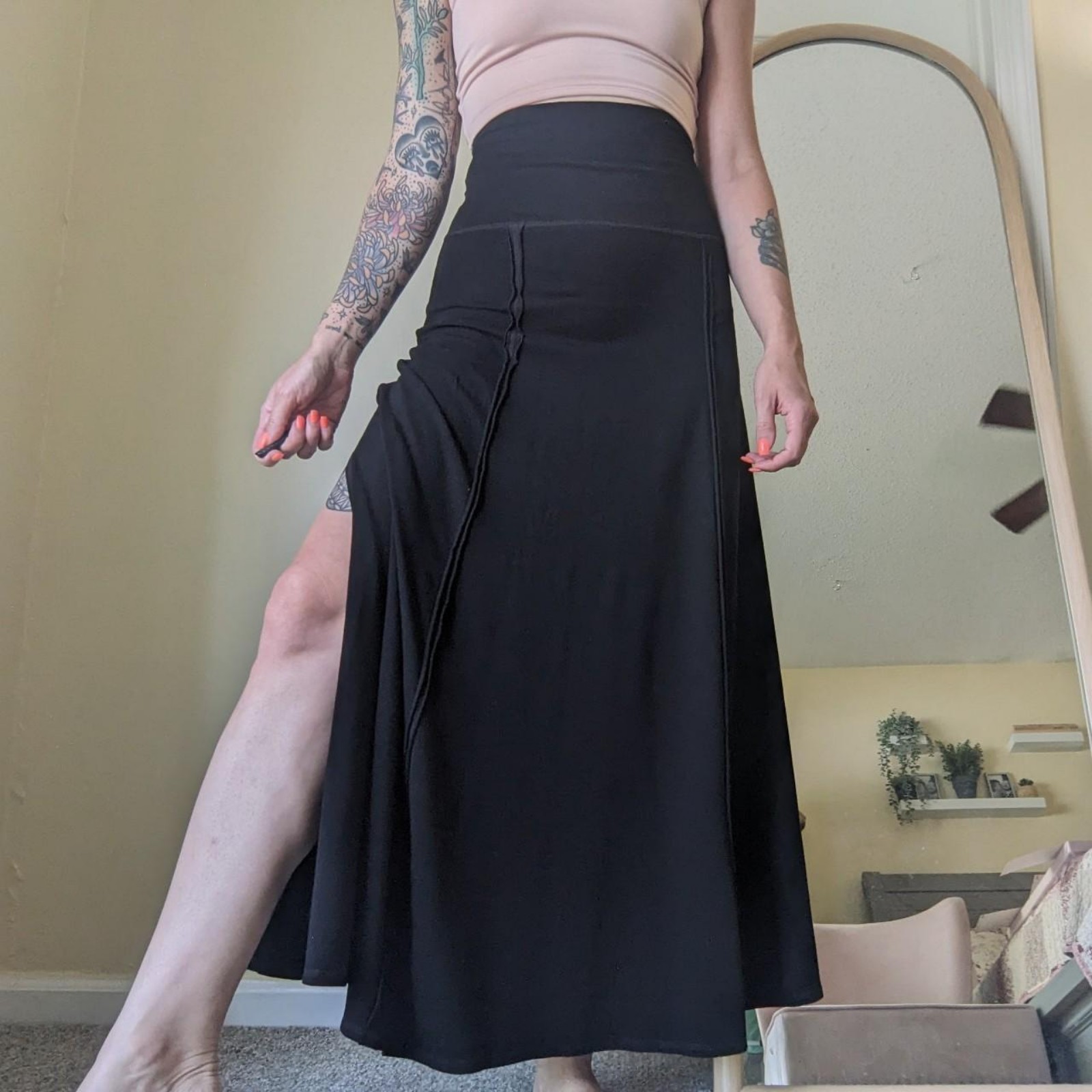 Purusha People Midnight Bloom Maxi Skirt Small