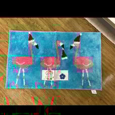 Pink Flamingo Christmas Bath Mat