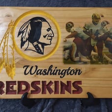 1991 washington redskins carved wood wal