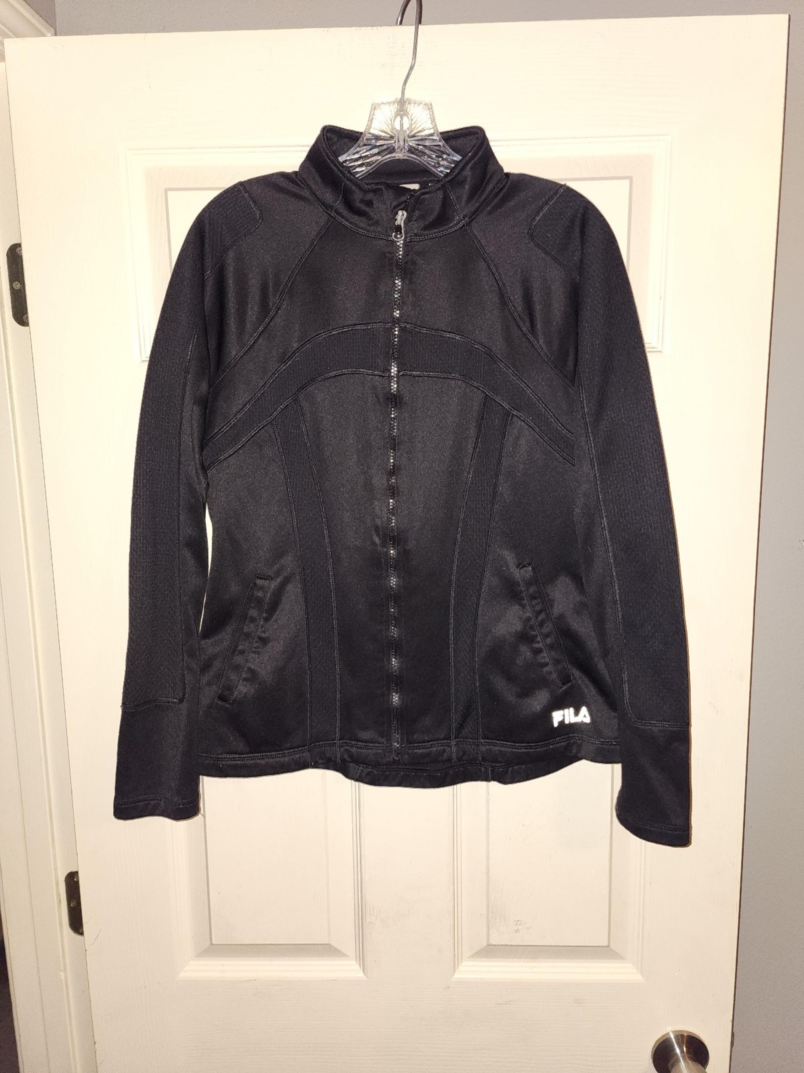 Fila Sport black zip up jacket womens size medium #4B