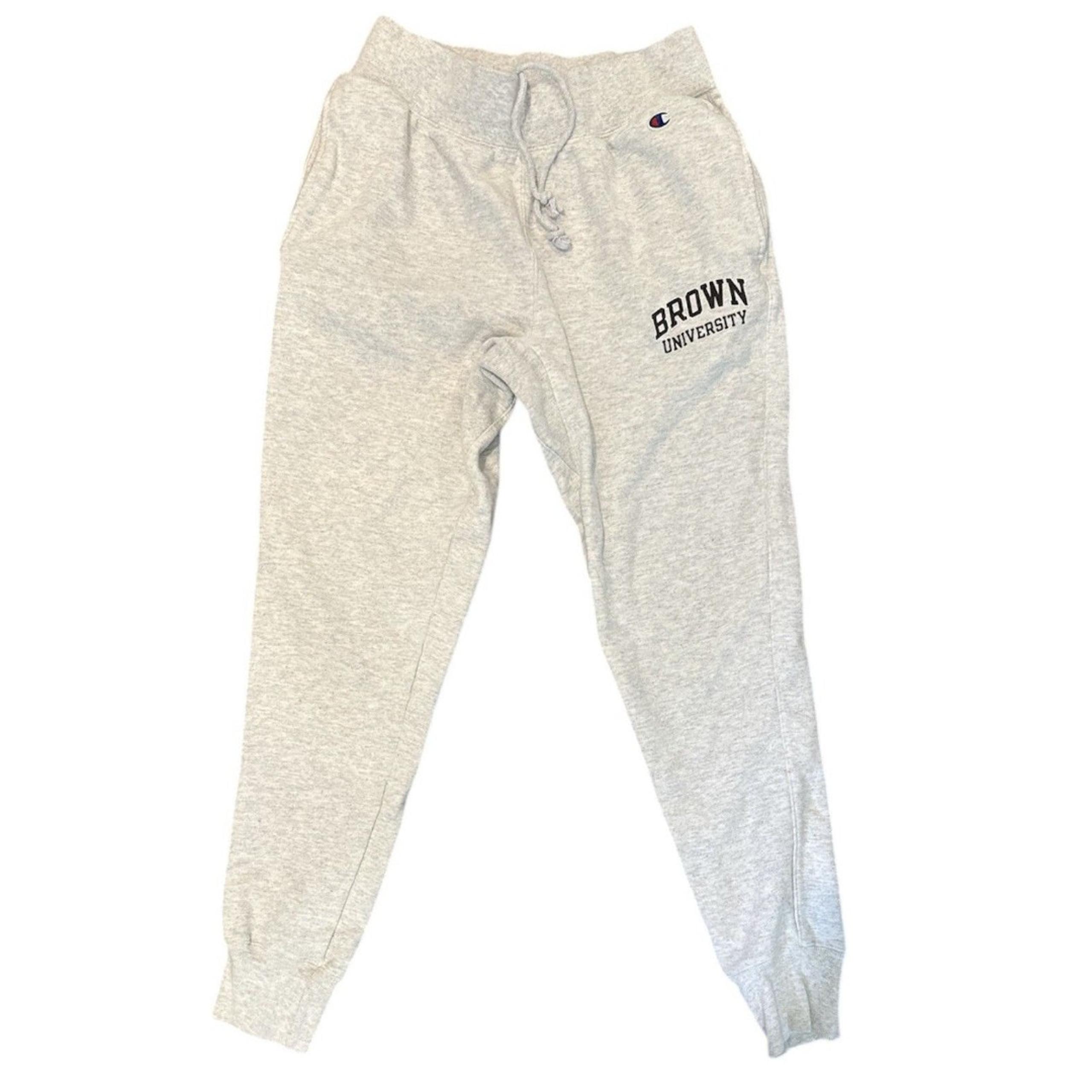 Vintage Champion Reverse Weave Brown University Joggers Sweatpants Men M Gray