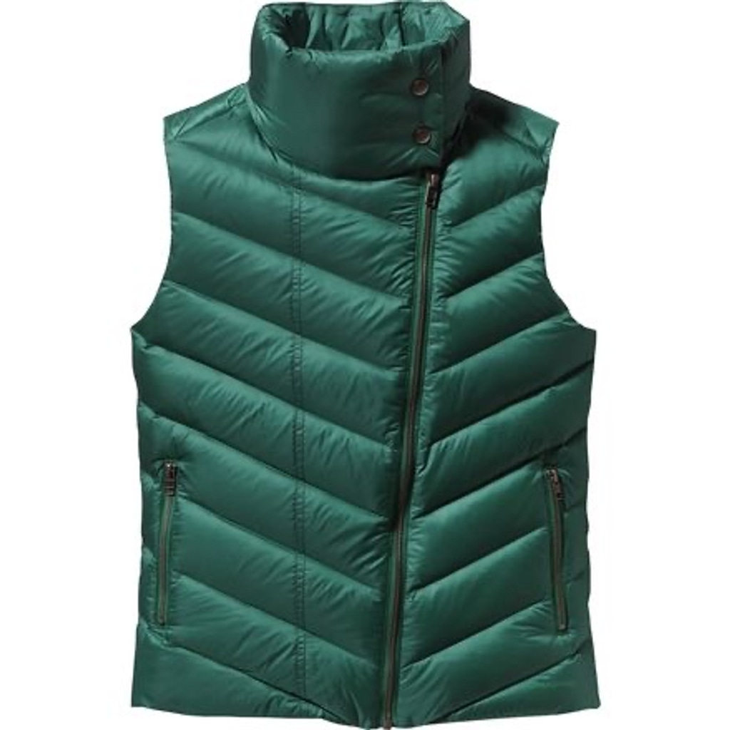 Patagonia Vest Womans Small Green Puffer Quilted Goose Down Full Zip