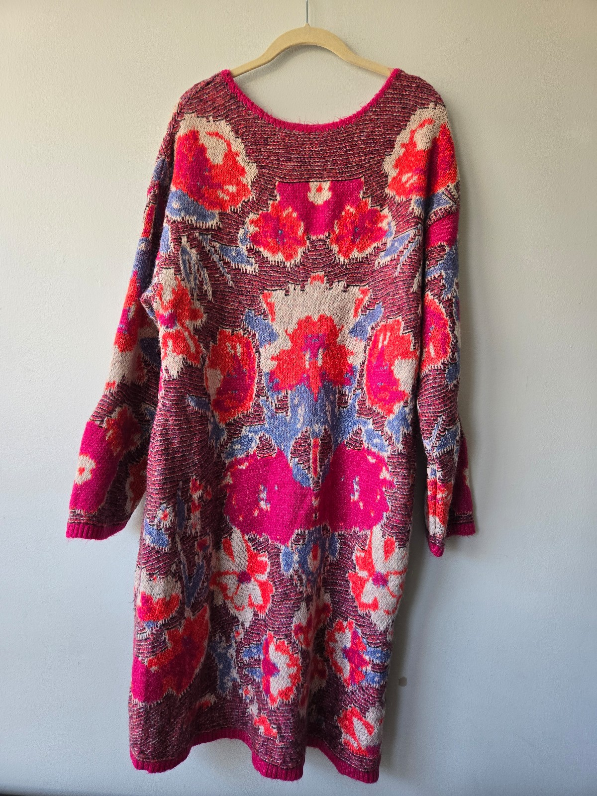 Zara Floral Jacquard Knit Tunic Sweater S/M