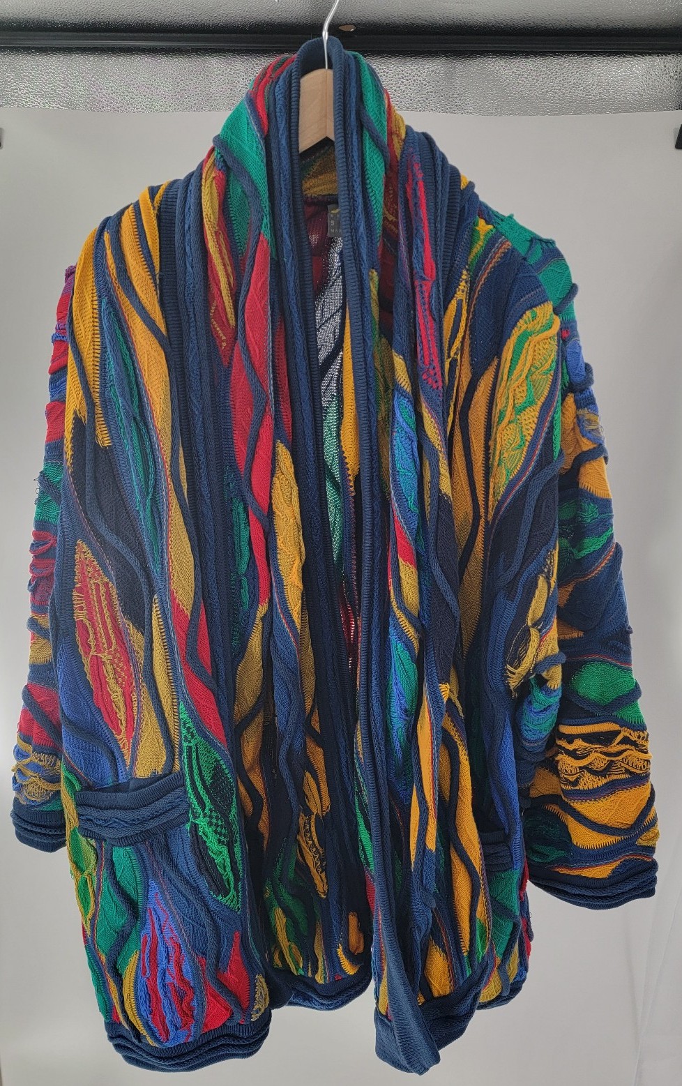 Vintage Coogi 3D Knit Cardigan Oversized RARE