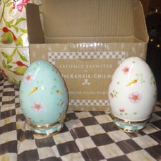 New Patience Brewster by Mackenzie-childs egg salt and pepper shakers