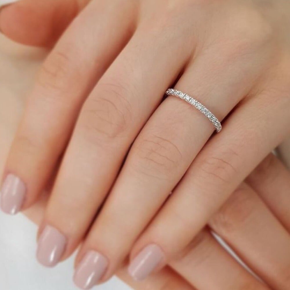 NEW STERLING SILVER FULL ETERNITY RING