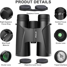 FULLJA 12x42 High Power Compact Binoculars for Adults HD Binoculars /Waterproof