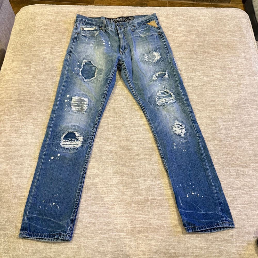 Heritage America 76 Distressed Denim Jeans Vintage Style W34 L33