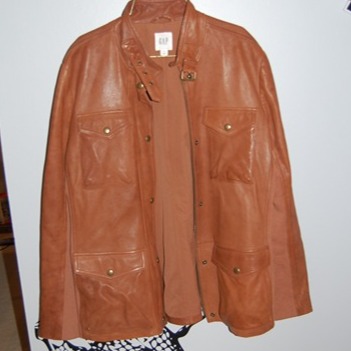 GAP BROWN LEATHER JACKET SIZE EXLARGE