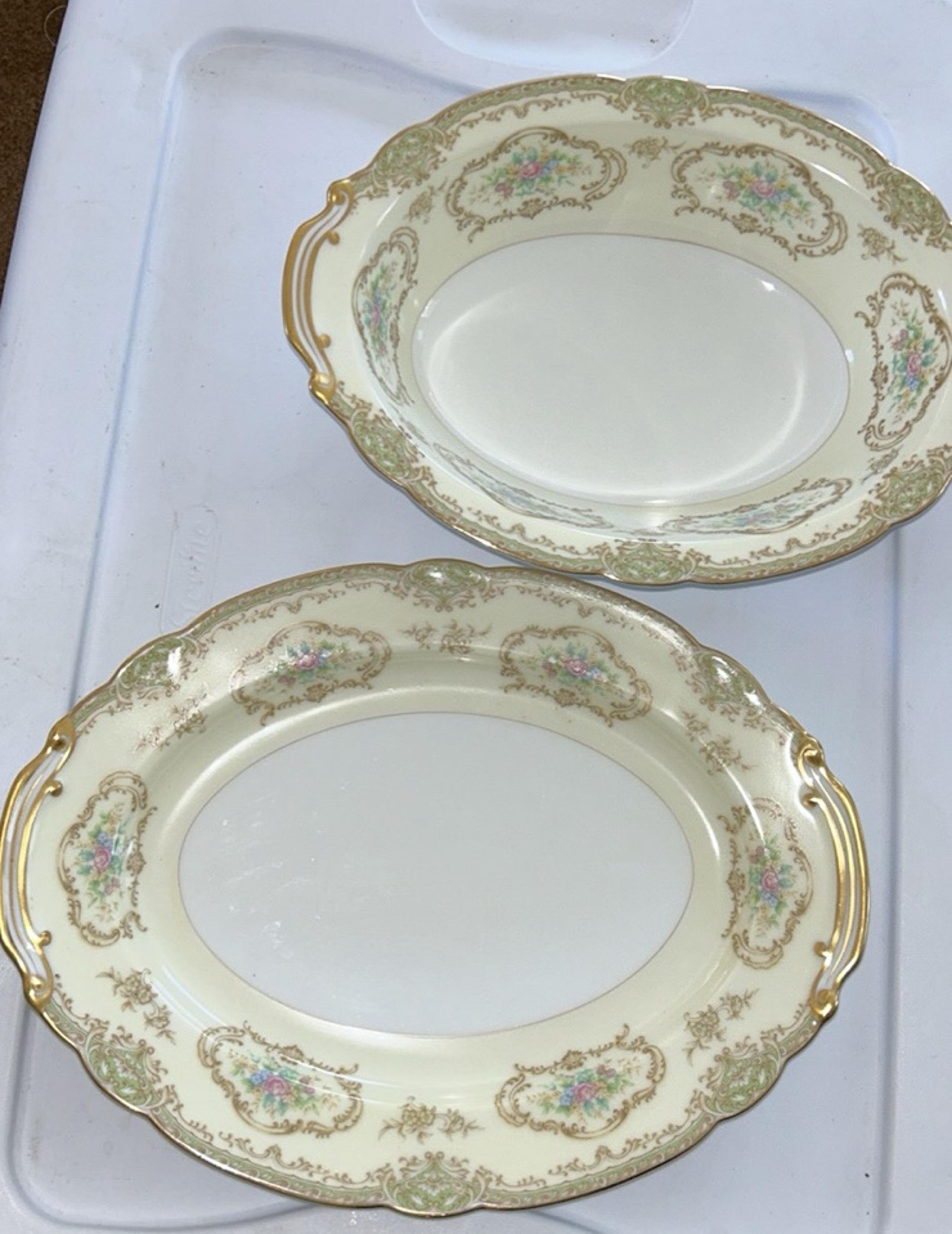 Noritake China JAPAN vintage 2 pc 12”platter and 10.5” oval serving vegetable bo
