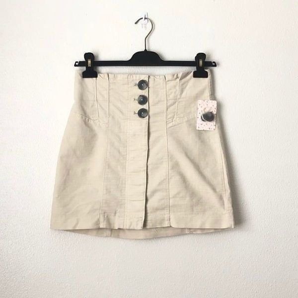 NWT Free People High Waisted Mini Skirt Button Front Every Minute Every Hour 6