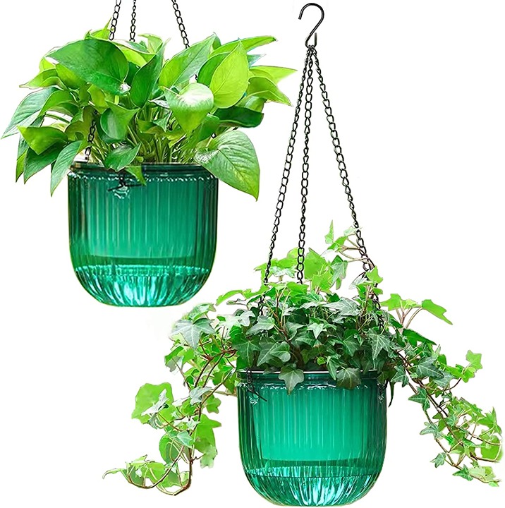 Self Watering Hanging Planters Indoor Flower Pots, 6.5 Inch Outdoor 2 Pack