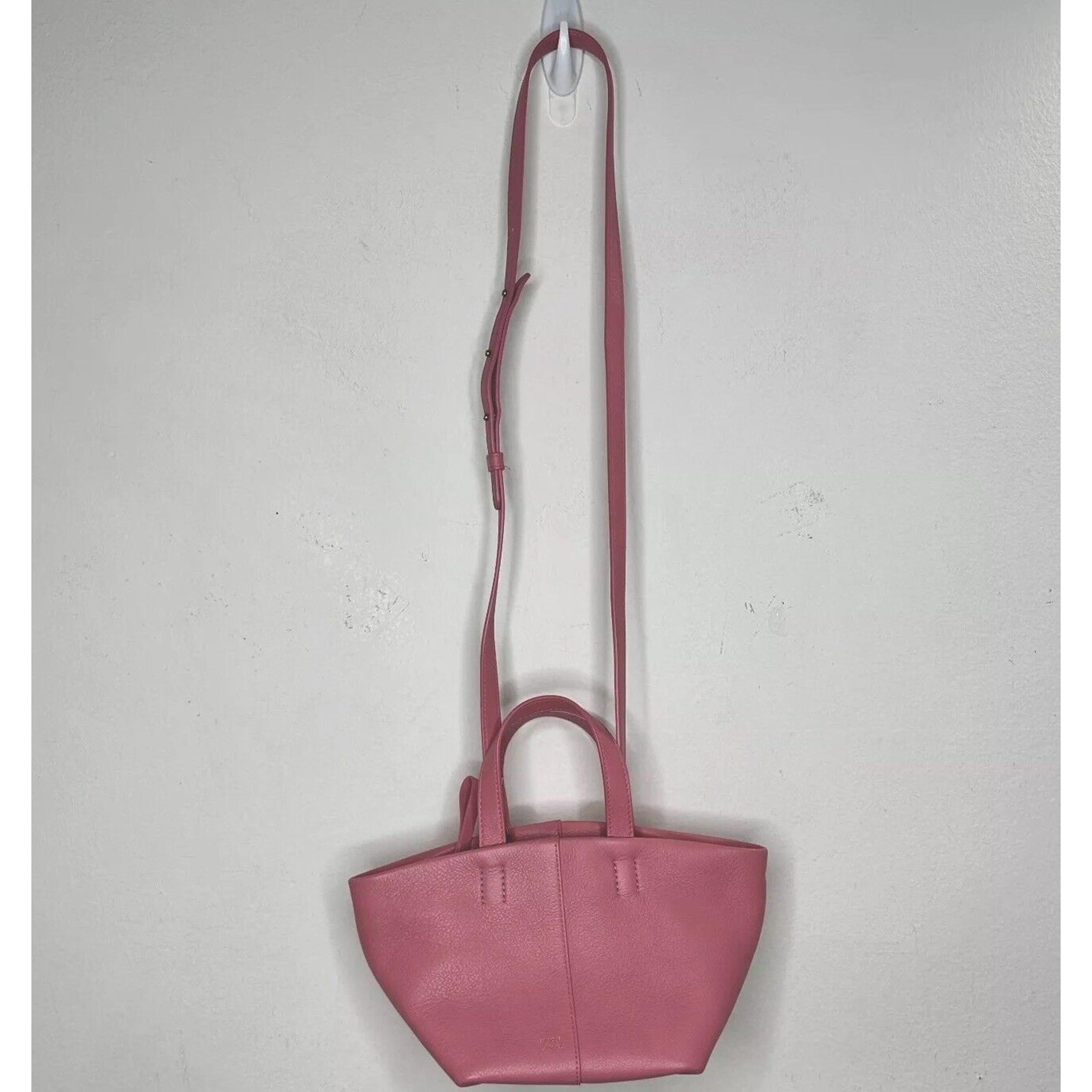 NWOT Mansur Gavriel Tulipano Mini Pebbled Leather Crossbody Bag Peony Pink