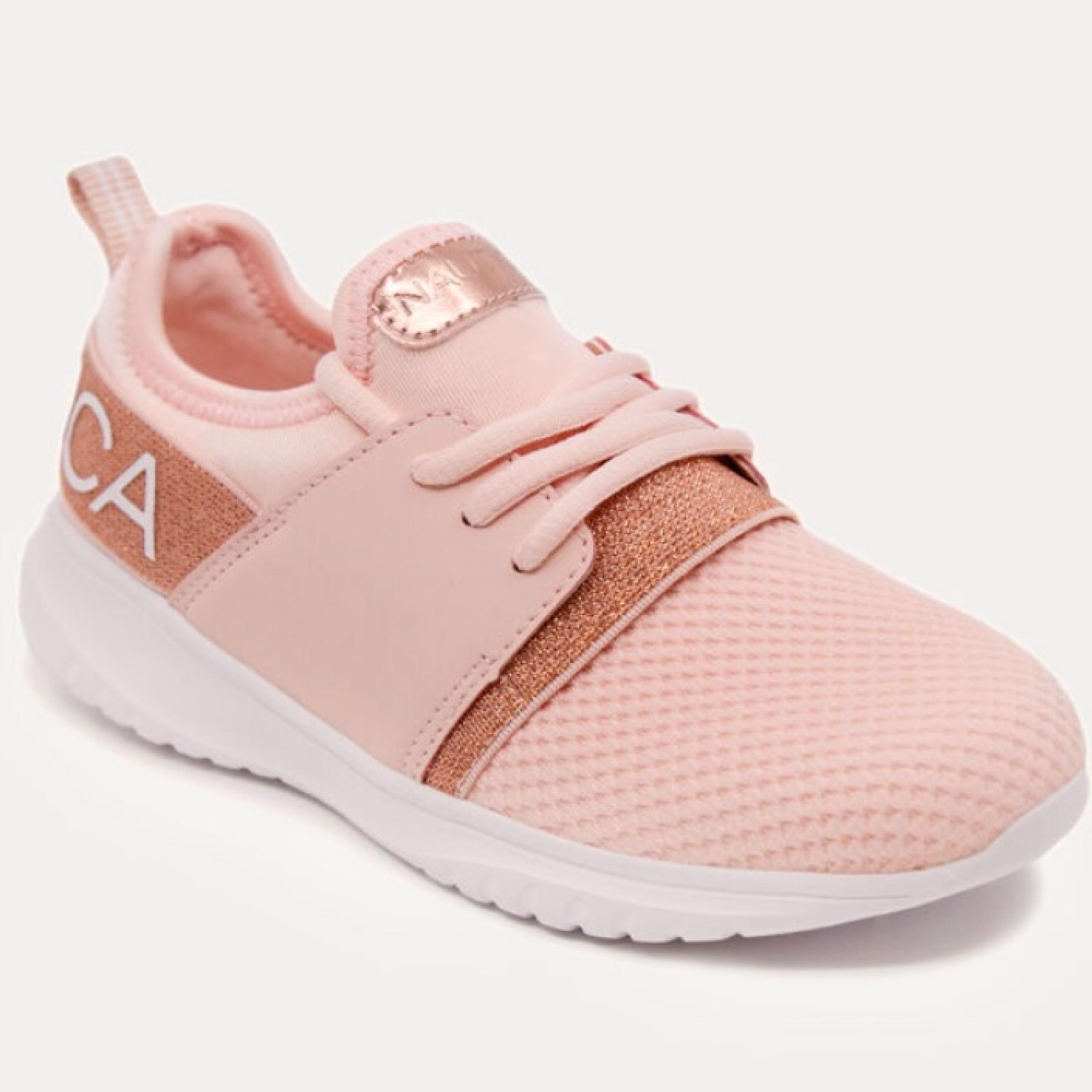 Nautica NWT Kappil Pink Sparkle Bling Youth Size 4 Sneakers Shoes Girls Barbie