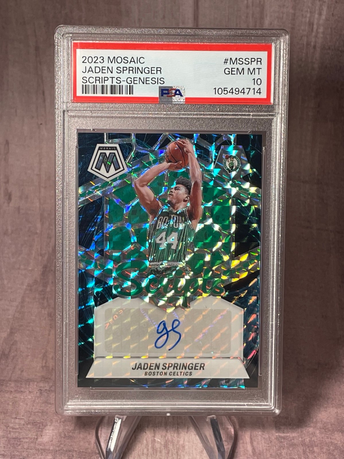 2023 Mosaic Jaden Springer Scripts Auto Genesis Psa 10 POP 1 Boston Celtics