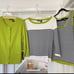 Adorable three piece spring/summer top set jacket - Green white black