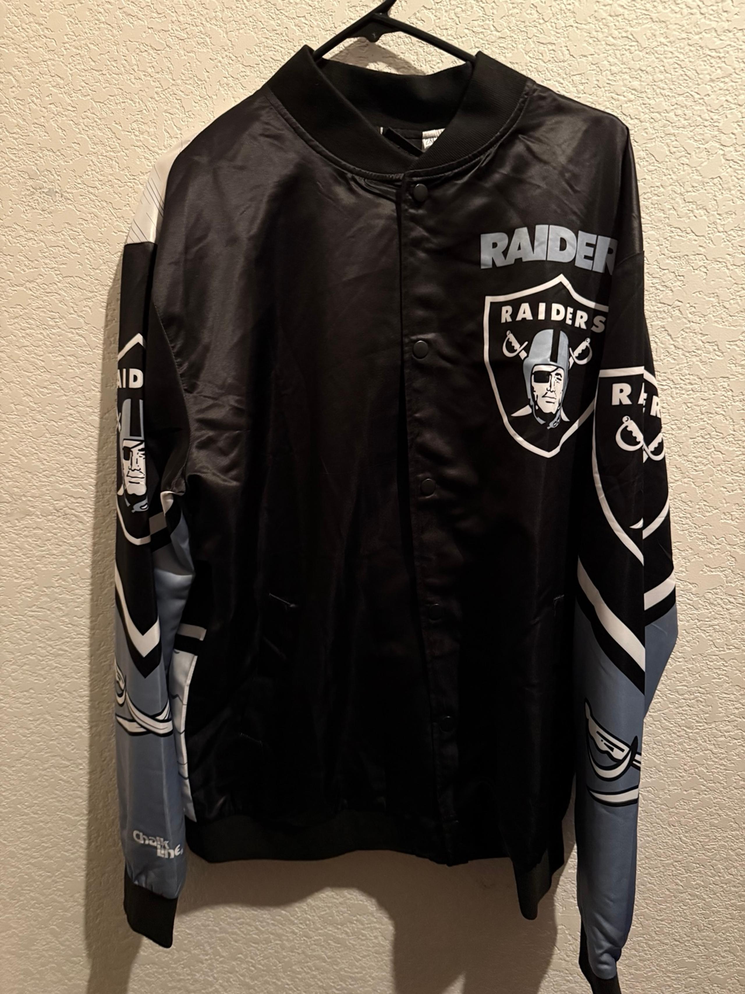Raiders mens Jacket satin 2XL CHALK LINE