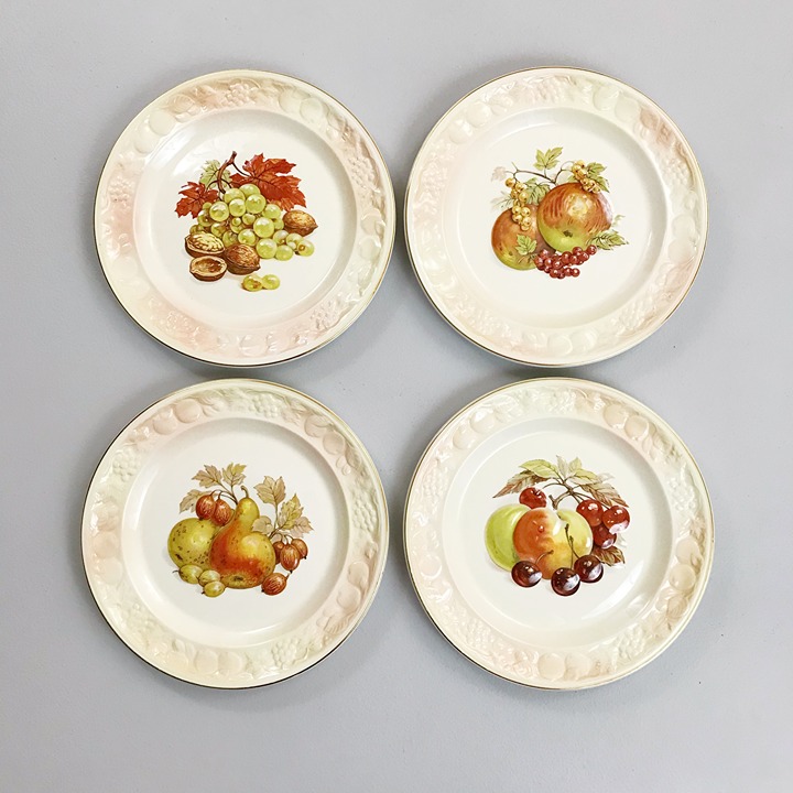 PALISSEY England Harvest Plate Set Of 4 Royal Worcester Spode Thanksgiving Decor