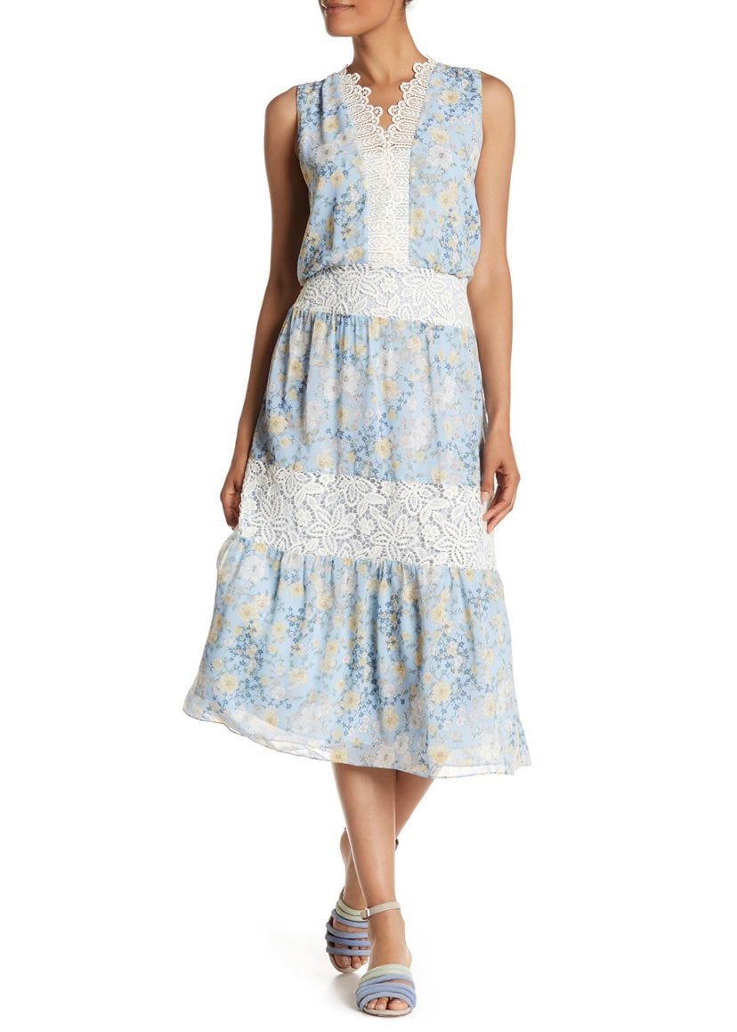NWT Marchesa Rose lace midi dress