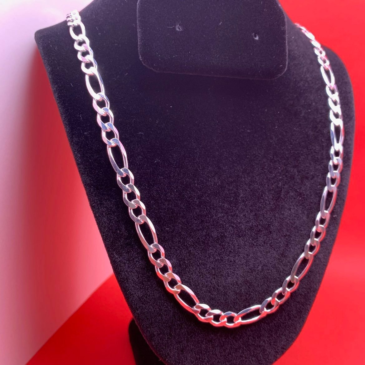 5mm Solid Sterling Silver Figaro Chain
