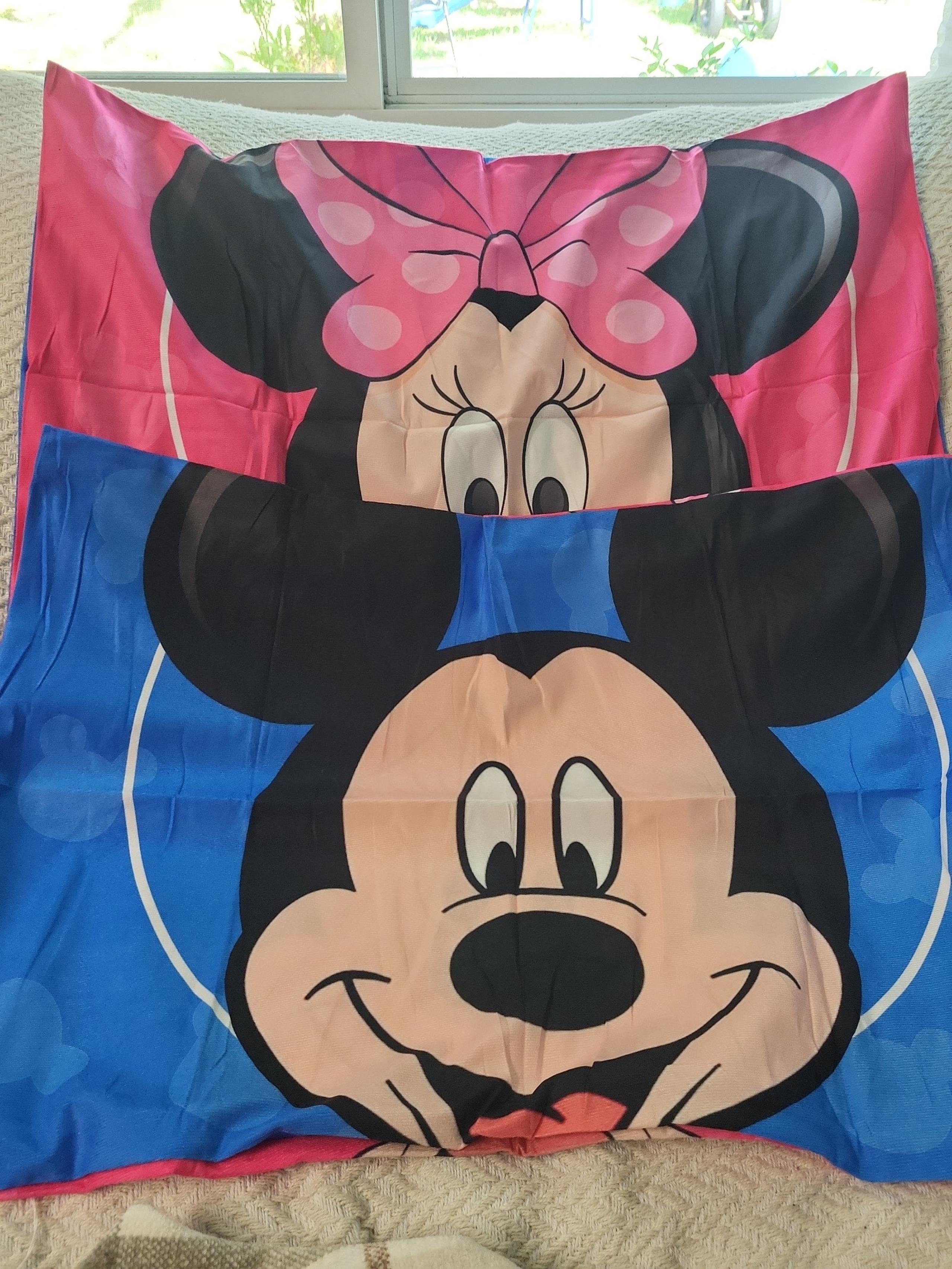Two standard pillow cases, mickey/minnie, Zippered closure