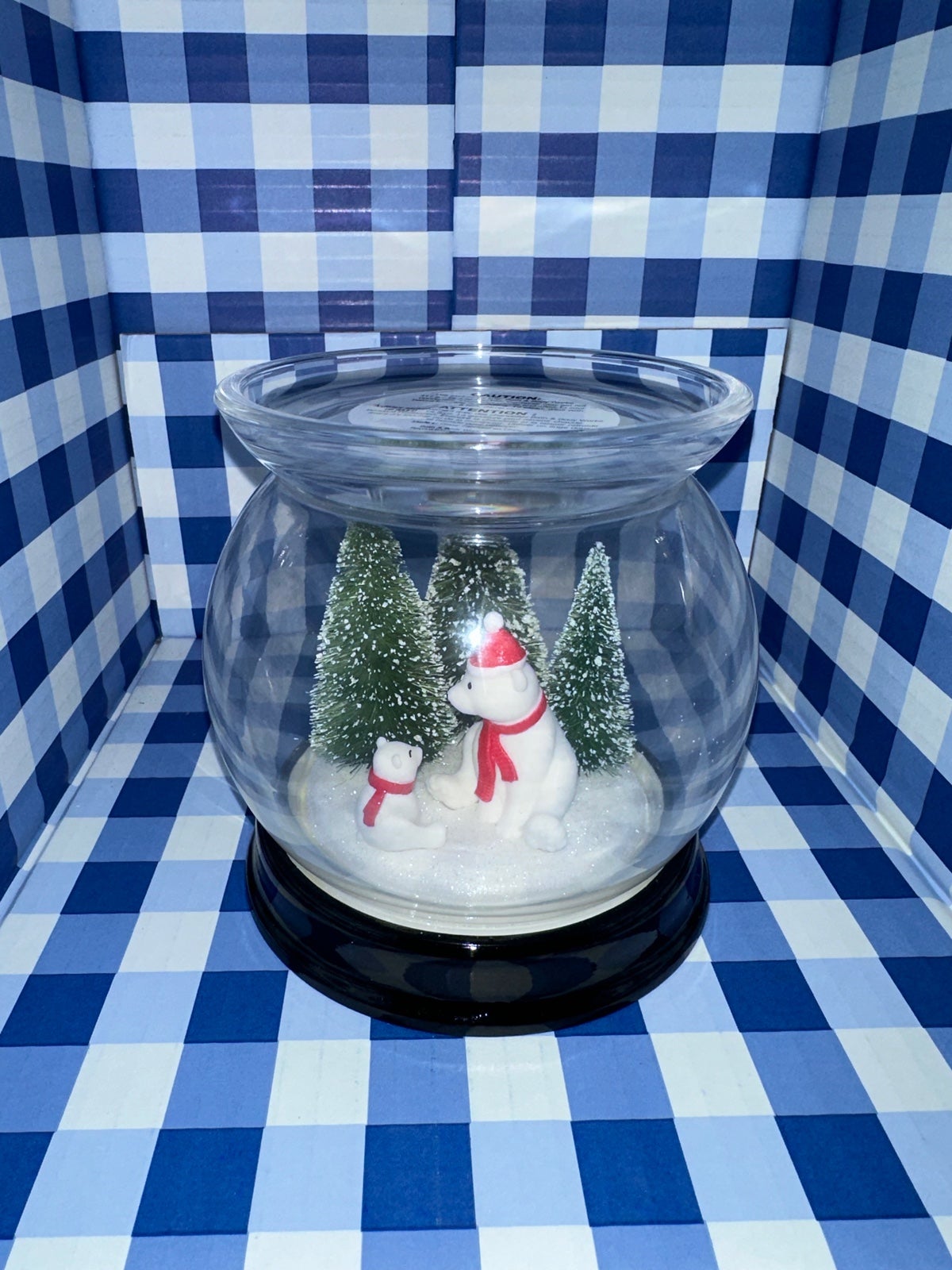 Bath & Body Works POLAR BEAR CLOCHE 3 Wick Pedestal CANDLE HOLDER