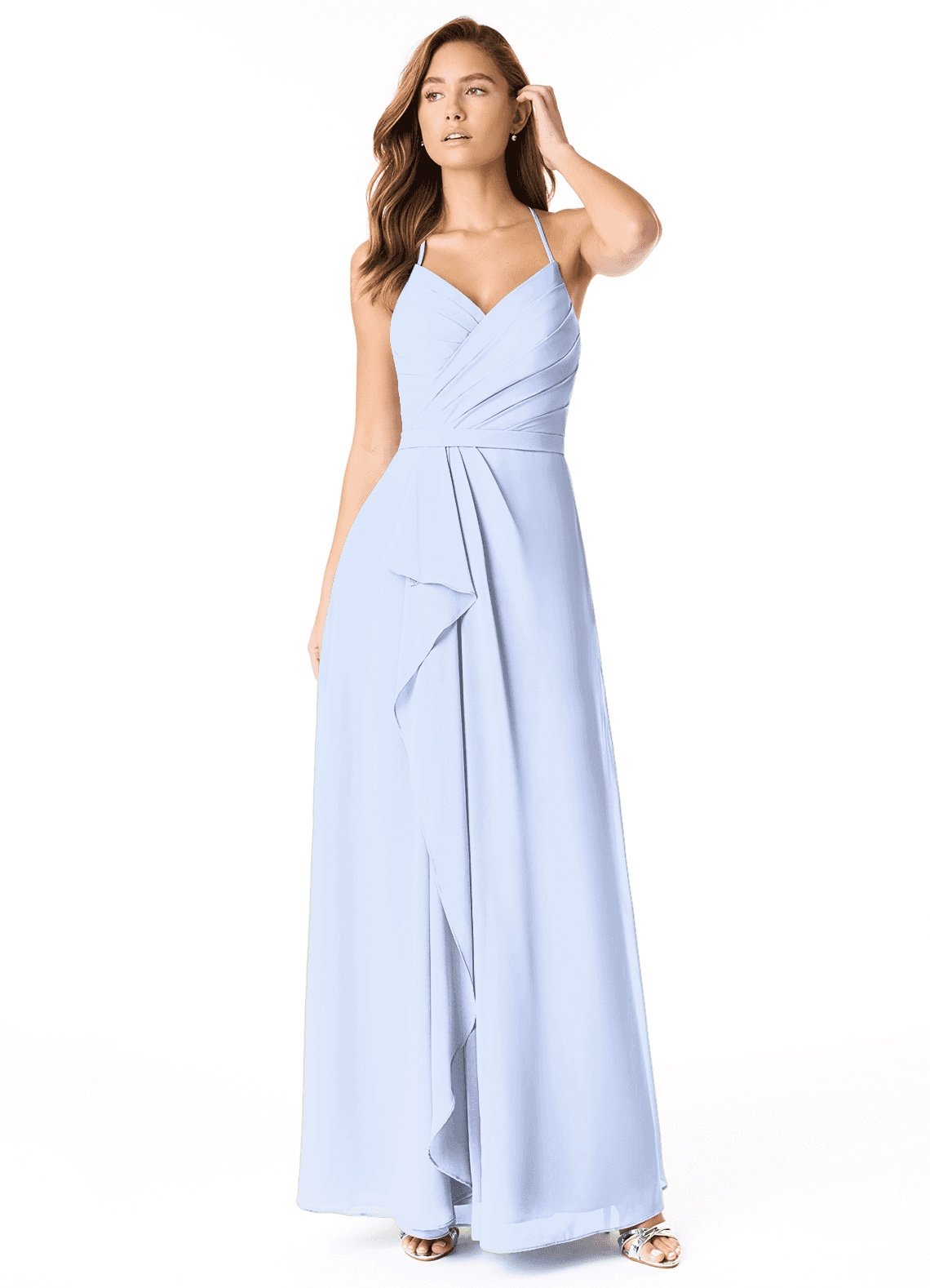 AZAZIE DAWN Ice A-Line Pleated Chiffon Dress Lavender 36 Bust 31 Waist 38 Hips